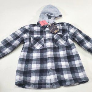 Freedom Foundry Hooded Flannel Boys Size Medium Gray